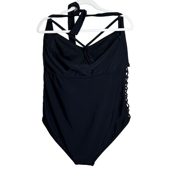 Ashley Graham x Swimsuits for All one piece Swimsuit Lattice Cutouts Size 24 - Picture 2 of 6